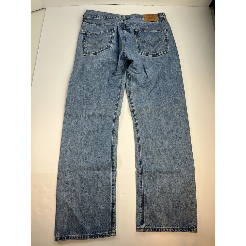Levis 501 Jeans Mens 34x31 Blue Button Fly Medium Wash Denim Y2K Vintage